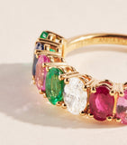 Anita Ko gemstone ring with diamonds rubies emeralds sapphires - British product