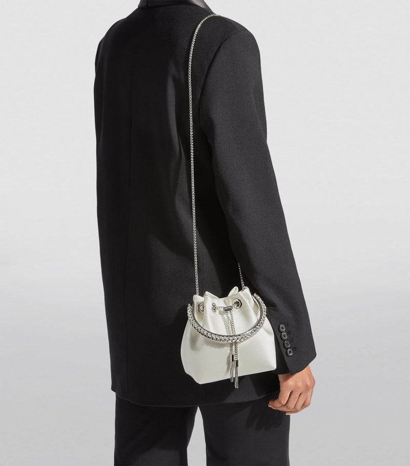 Jimmy Choo satin Bon Bon top-handle bag, imported from the UK