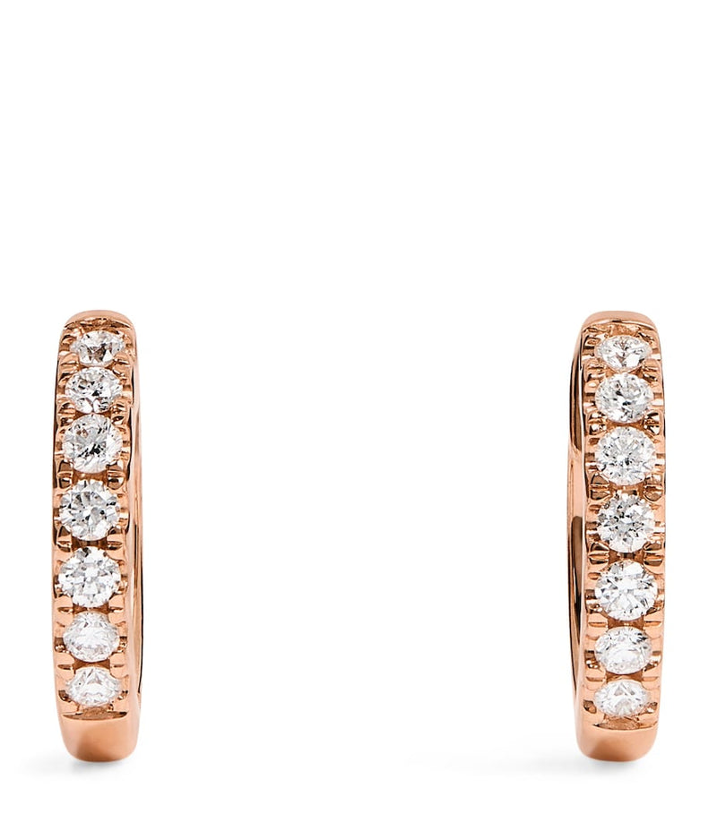 Harrods rose gold diamond huggie earrings 0.20ctw, imported from the UK