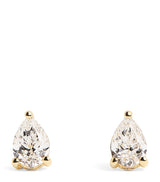 Harrods Harrods Yellow Gold and Diamond Pear Stud Earrings (1.00ctw)- Buy online at McGrocer
