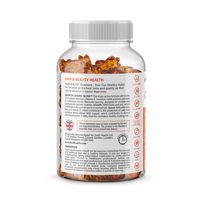 Dodi Health hair gummies supplement, UK version
