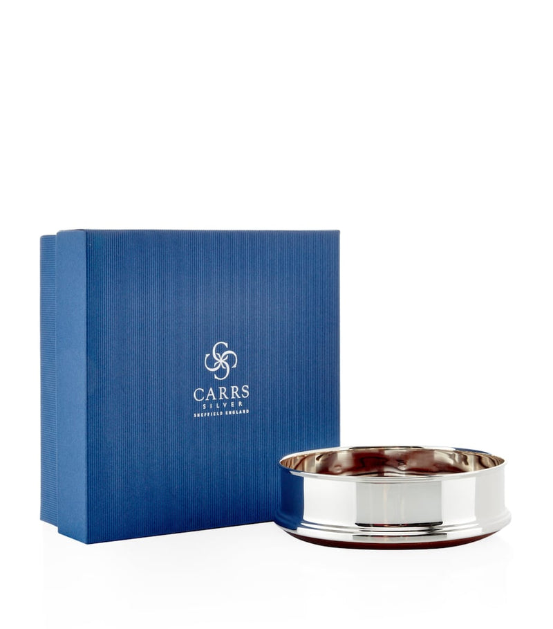 Carrs sterling silver straight bottle coaster 5 inch - British product