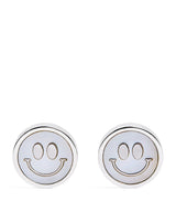 Harrods Babette Wasserman Rhodium-Plated Smiley Face Cufflinks- Buy online at McGrocer