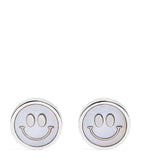 Babette Wasserman rhodium-plated smiley face cufflinks 1.5cm - British product