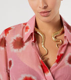 Marina Rinaldi gold-tone sculptural choker - British product