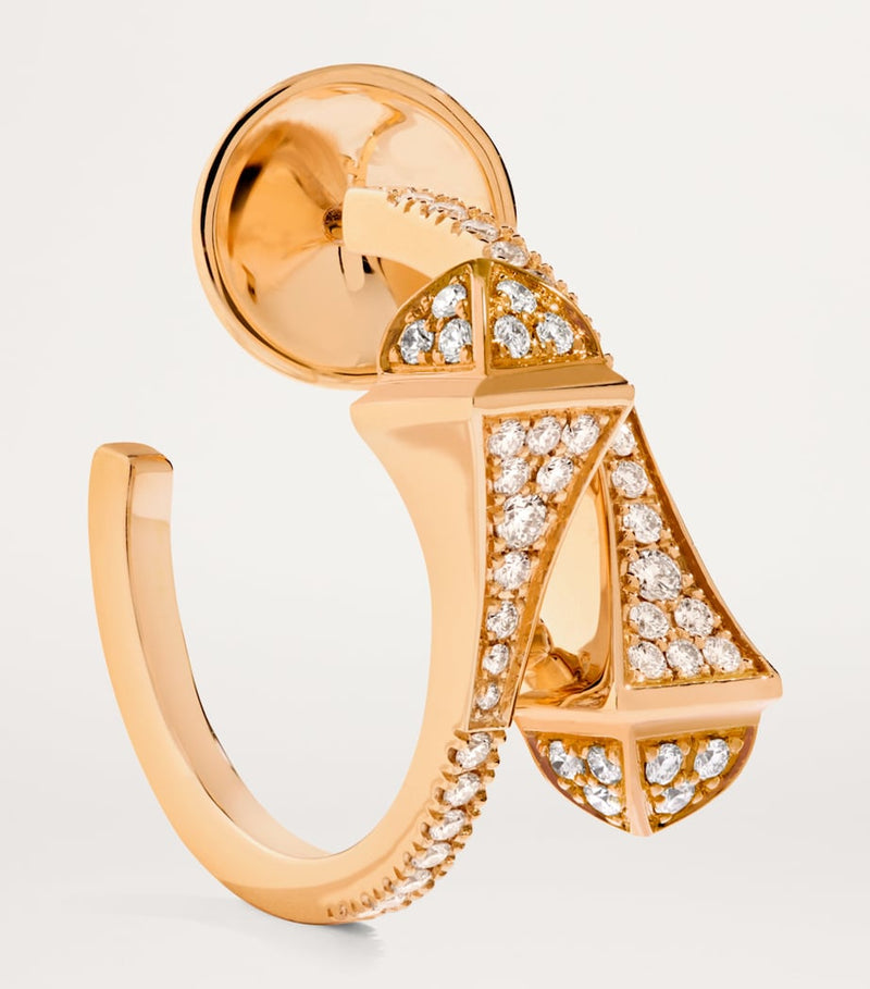 MARLI New York rose gold and diamond hoop earrings, UK version