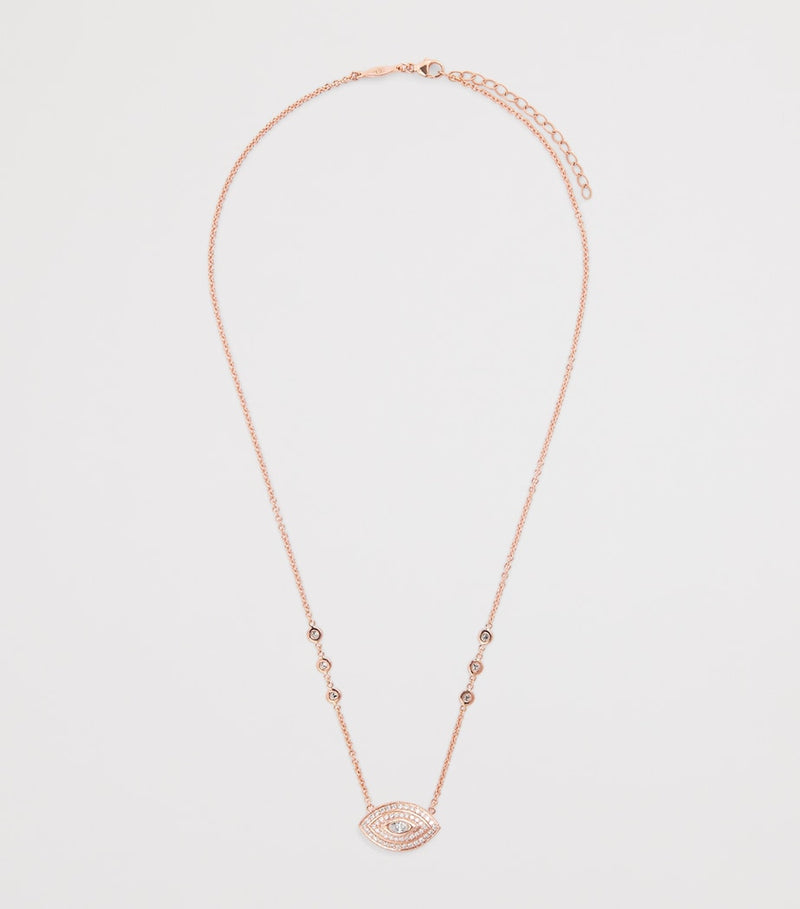 Jacquie Aiche rose gold diamond Evil Eye necklace, imported from the UK