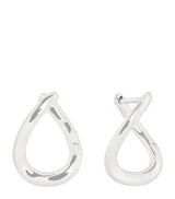 Harrods Astrid & Miyu White Gold Molten Hoop Earrings- Buy online at McGrocer