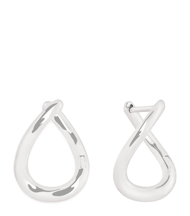 Astrid & Miyu white gold Molten hoop earrings, UK version