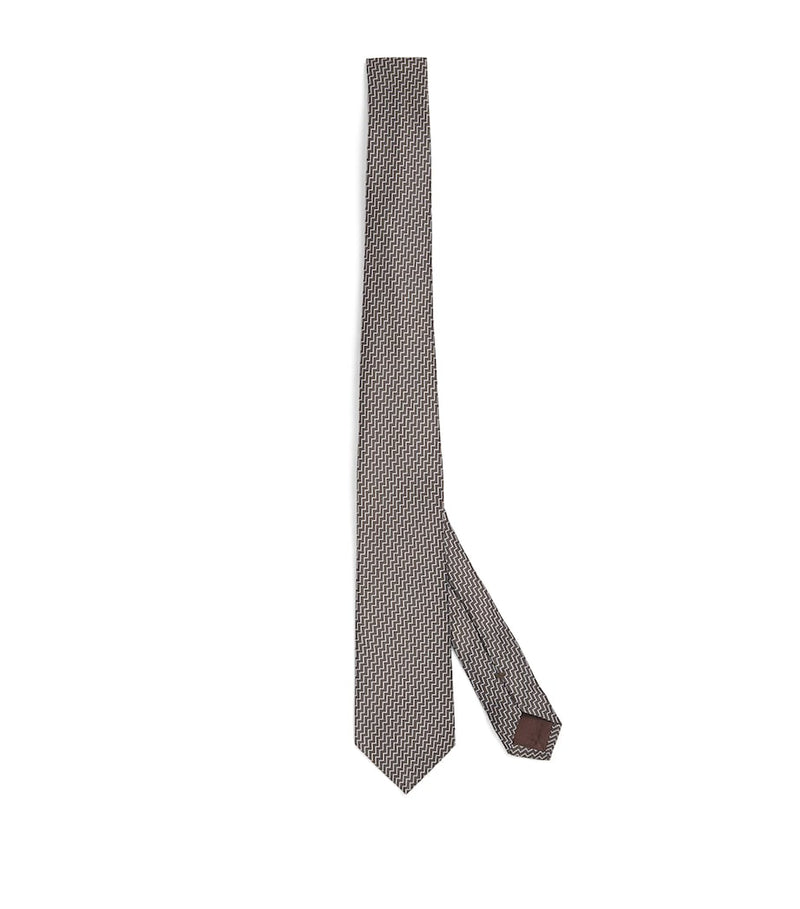 Giorgio Armani silk geometric printed tie 7cm - British product