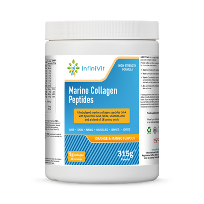 Holland & Barrett InfiniVit Marine Collagen Peptides Orange & Mango 315g- Buy online at McGrocer