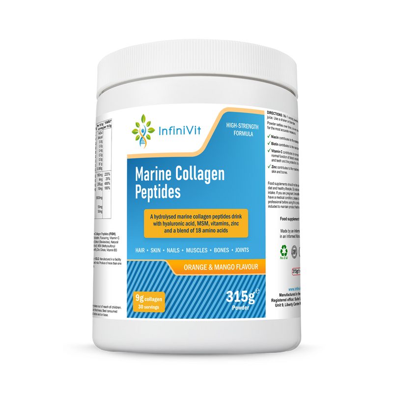 InfiniVit marine collagen peptides orange mango 315g (British brand)