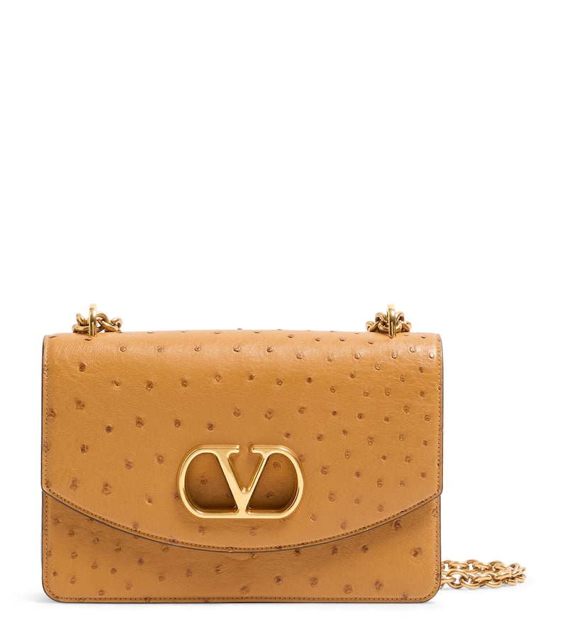 Valentino Garavani Vain shoulder bag ostrich leather - British product