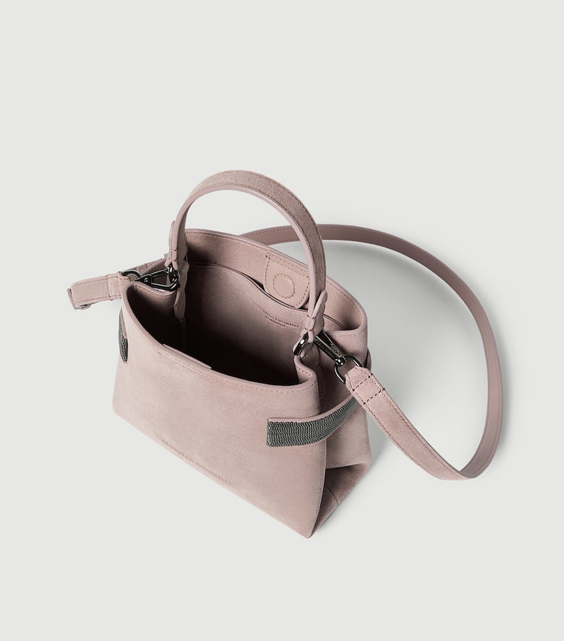 Brunello Cucinelli small suede top-handle bag, UK version