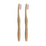 Dr Botanicals Bamboo Toothbrush Pink Twin Pack - British product