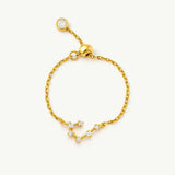 Superdrug MUCHV Gold Cancer Zodiac Constellation Chain Ring - Adjustable- Buy online at McGrocer