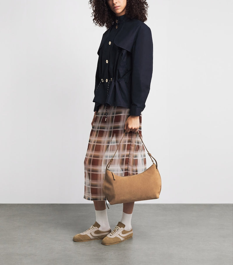 Claudie Pierlot suede shoulder bag H24cm, imported from the UK
