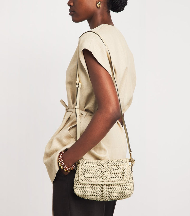 Anya Hindmarch woven leather Neeson cross-body bag, imported from the UK