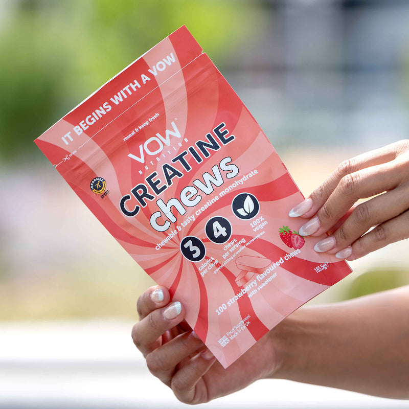 Vow Nutrition Creatine Chews Strawberry 100 Chews (British brand)