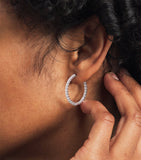 Harrods white gold diamond hoop earrings 2 carats (British brand)