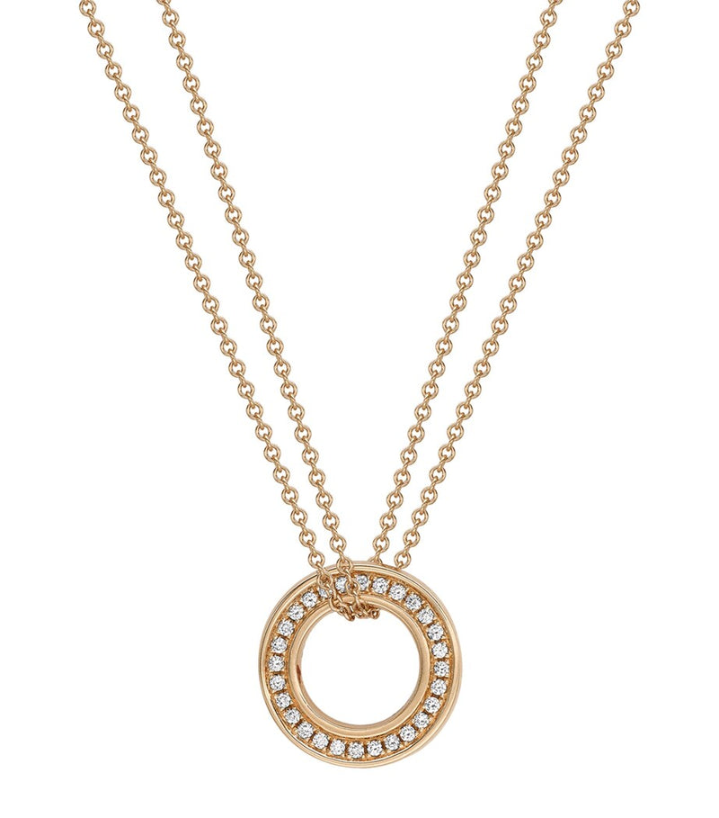 Boodles Roulette rose gold diamond pendant necklace - British product