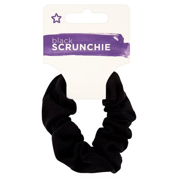 Superdrug black hair scrunchie essential accessory (British brand)