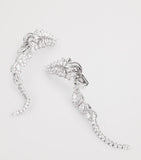 Yeprem white gold and diamond pearlescent drop earrings - British product
