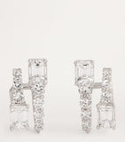 SHAY white gold diamond double stick stud earrings, imported from the UK