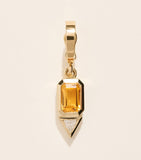 Azlee November charm yellow gold diamond citrine, imported from the UK