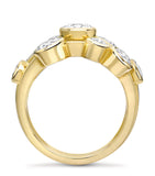 Boodles Raindance cluster ring in 18kt yellow gold (British brand)