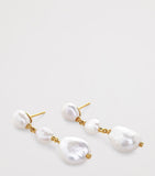 Monica Vinader gold vermeil pearl drop earrings - British product
