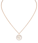 Harrods Messika Lucky Move Pink Gold Diamond and Mother-of-Pearl Necklace 45cm- Buy online at McGrocer