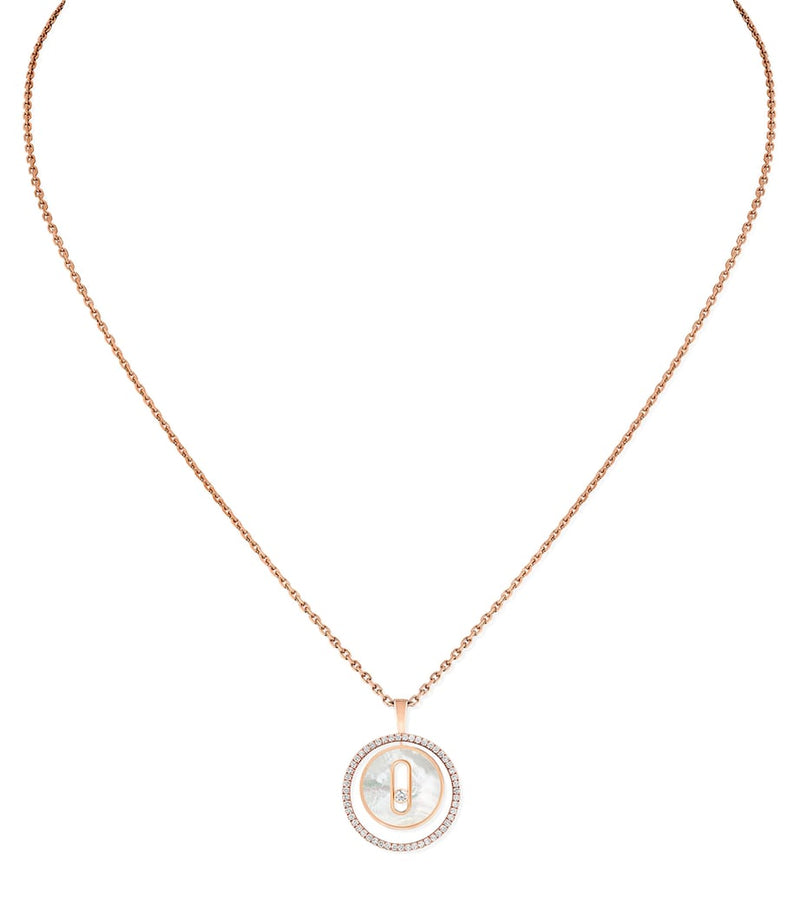 Messika pink gold diamond mother-of-pearl necklace 0.18ct (British brand)