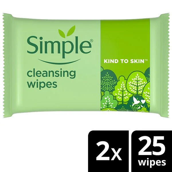 Simple biodegradable face wipes 50 wipes (British brand)