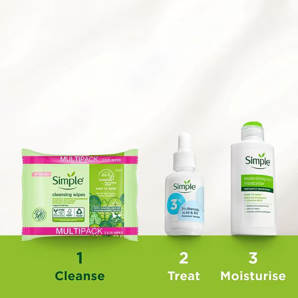Simple biodegradable face wipes 50 wipes (British brand)