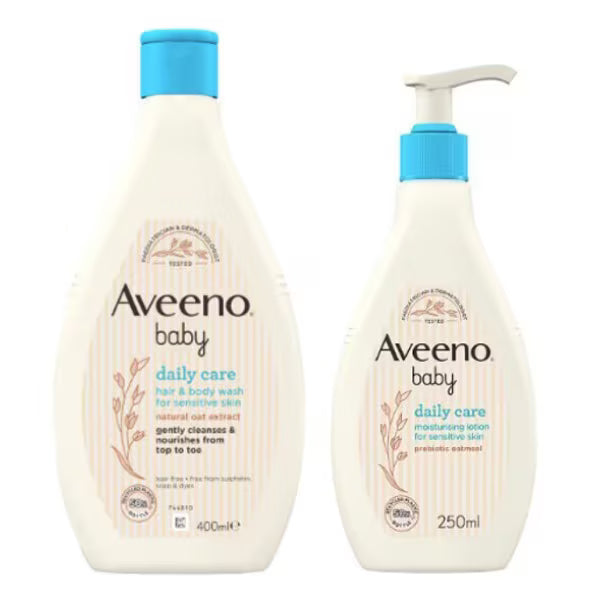 Aveeno Baby Daily Care Bundle Hair Body Wash and Lotion - British product