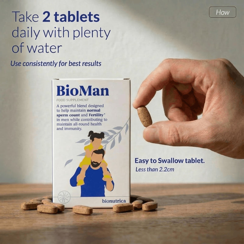 Bionutrica BioMan male fertility supplement 60 tablets, imported from the UK