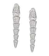 Harrods Bvlgari White Gold and Diamond Serpenti Viper Drop Earrings- Buy online at McGrocer