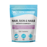 Holland & Barrett Vita London Hair, Skin & Nails Growth Complex 10,000µg Biotin Beauty Supplement Tablets 120 Tablets- Buy online at McGrocer