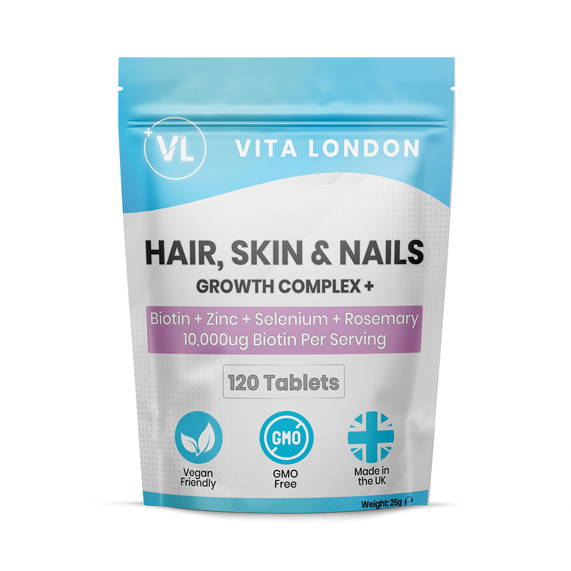 Vita London Hair Skin Nails Growth Complex 120 tablets, imported from the UK