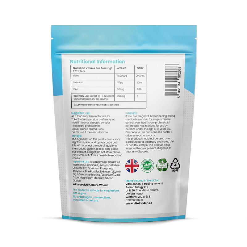 Vita London Hair Skin Nails Growth Complex 120 tablets, imported from the UK