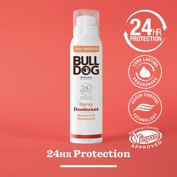Bulldog Bergamot Sandalwood Deodorant Spray 125ml - British product