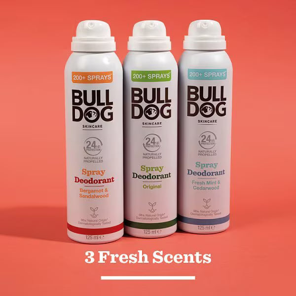 Bulldog Bergamot Sandalwood Deodorant Spray 125ml - British product