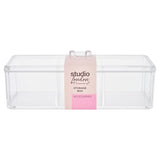 Superdrug Studio London Storage Box Clear Grey Logo 23.3cm- Buy online at McGrocer