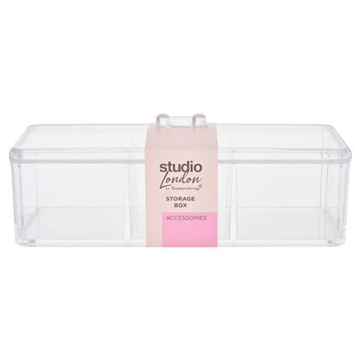 Studio London Storage Box Clear Grey Logo 23.3cm