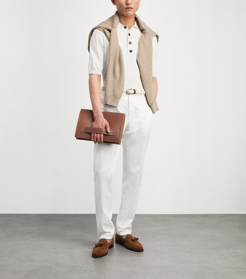 Eleventy hand-held pouch with palm strap - (British brand)