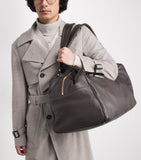 Eleventy leather duffel bag with adjustable straps, approx. 31.5 x 31.5 x 31 cm - British product