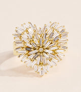 Harrods Suzanne Kalan Yellow Gold and Diamond Classic Medium Heart Ring- Buy online at McGrocer