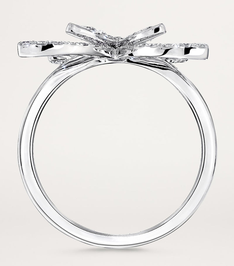 Graff white gold diamond butterfly mini ring, imported from the UK