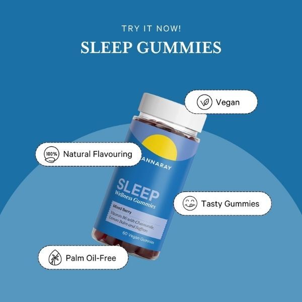 Cannaray sleep gummies mixed berry 60 count - British product